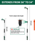 Telescoping Watering Wand For Garden Hose 36 To 54 Inch Adjustable Reach 10 Spray Patterns shown with extended length