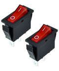 Two Pack Boat Shaped Rocker Switches With 2 Pins And 2 Positions On And Off 250V 15A Or 125V 20A Dope Marine Grade Toggle Switches For Boats RVs Trailers Electronics, red 2-pin