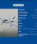 64mm Marlin EDF RC Jet Plane PNP For Adults High Speed Hobby RC Aircraft lightweight white foam jet specification sheet