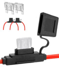 Built Tough 2 Pack 6 Awg Maxi Fuse Holder With Two 80 Amp Fuses For Car Truck Boat Rig Heavy Duty Circuit w/red cables and fuses.