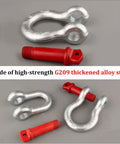 Alloy Steel Bow Shackle With Bolt Pin Anchor Type For Rigging And Lifting Up To WLL 55 Tons showing shackle and red bolt pin