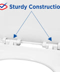 Close-up of durable swivel hinges on a Round Premium Plastic Toilet Seat Featuring Durable Swivel Hinges And A Rock Solid Wiggle Free Base That Ensures A No Sweat Install And Reliable Daily Performance For Every Bathroom.