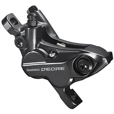 Deore BR M6120 Hydraulic Disc Brake Front Caliper Kit for MTB With Hose Lever Bleed Block Mounting Bolts Olive and Barb and Grommet in Matte Black Trail Ready