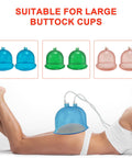 Y Type Silicone Vacuum Hose Tubing For Butt Vacuum Therapy Machine Universal Fit For All Cup Sizes 83.27 Inch Long Replacement Tube For Cupping Therapy Accessories Fits 150ml To 3000ml Cups connected to blue cupping cups on person