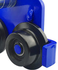 Close-up of the Beefed Up Dual Wheel Beam Trolley For One Ton Heavy Duty Lift With 2200 Lbs Capacity Push Manual Trolley Hoist On Dual Track