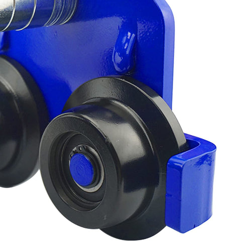 Close-up of the Beefed Up Dual Wheel Beam Trolley For One Ton Heavy Duty Lift With 2200 Lbs Capacity Push Manual Trolley Hoist On Dual Track