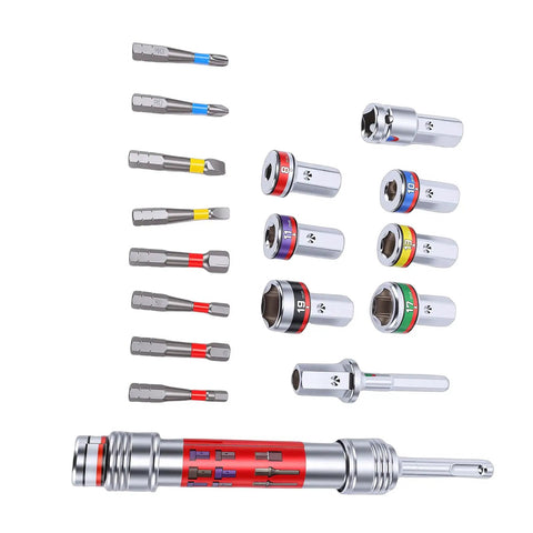 Premium 8-19mm Socket Bit Extension Set With Heavy Duty Alloy Steel Construction And Impact Ready Design Perfect For Home Furniture Repair Cabinet Installation And Toughest DIY Projects You Got Going. alloy steel socket bits and adapters, 8-19mm