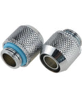 BXQINLENX compression fittings for PC water cooling, silver chrome, G1/4 to 3/8 ID/1/2 OD soft tubing, straight joint, 2 pcs