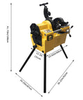 Heavy Duty Electric Pipe Threading Machine Half To Two Inch NPT Threader 220V Power with adjustable legs and operating controls.