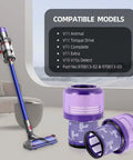 2 Pack Replacement Vacuum Filters For V11 Animal V11 Torque Drive V11 Complete V11 Extra And V15 Detect V15s Detect Cordless Vacuums displayed with compatible cordless vacuum model