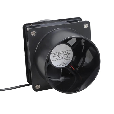 Low Noise Inline Duct Fan with three-speed USB 5V power, double duct ports, ABS construction, for versatile ventilation