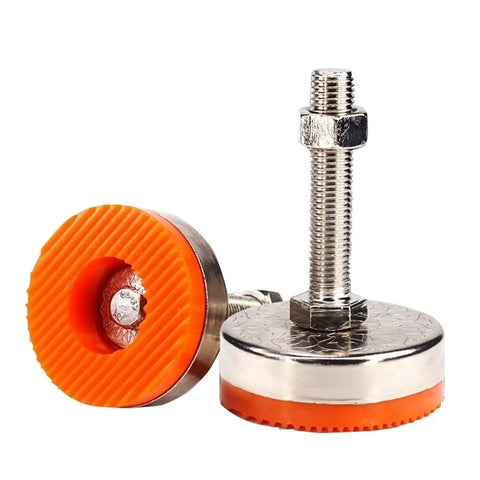 Heavy Duty 4 Pack Leveling Feet 3.9 Inch With PVC Antislip Base Pads And Carbon Steel Screws, Adjustable Height And Angle For Uneven Floors, Ideal For Mechanical Equipment, Assembly Lines, Shelves, And Work Tables.