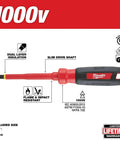 No 2 ECX 4 Inch Insulated Screwdriver Red Handle, Beefy Pro Grade Build, Easy To Use And Easy To Grip, Ergonomic Grip For Electric Work
