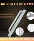 Easy Install Self Sticky Cabinet And Drawer Pull Set, Aluminum Alloy Handles With Strong Adhesive Mount, No Drill Needed, Silver Matte Finish, Durable Rust Resistant For Kitchen Cabinets, Drawers, Windows, And Closets, Large 210mm
