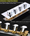 Premium Rock Solid Thermostatic Shower System With Extra Wide Ceiling Rain Head And Corrosion Resistant Brass Mixing Valve For Zero Hassle Bathroom Upgrades, brass chrome high flow mixer panel.