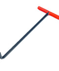 Beefy 18 Inch Long T Shape Lifting Hook With Pointed Head, Heavy Duty Rebar Steel Tool for Manhole Covers, Storm Drains, Septic Tank Lids