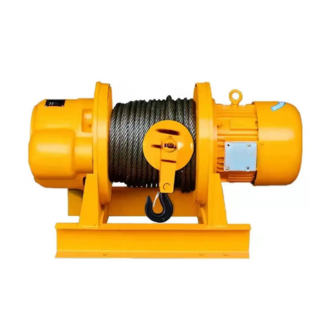Heavy Duty Electric Wire Hoist 3 Phase 380V Motor 3 Ton Capacity 30 Meter Lift Height with steel wire rope and hook.