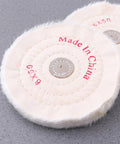Two Pack 6 Inch White Cloth Polishing Buffing Wheels For Jewelry And Stainless Steel Heavy Duty Abrasive Grinding Wheels close-up