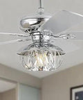 52 Inch Crystal Ceiling Fan With Lights And Remote Control Modern Chandelier Fan With Dual Finish Reversible Blades A Real Dope Showpiece For Living Room Bedroom Dining Room Fandelier Chrome
