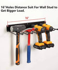 Heavy Duty Drill Holder Wall Mount 2 Pack Metal Tool Organizer Rack Set For Garage Storage Anti Slip Power Tool Hangers