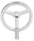 Lathe Handwheel 160mm Rotary Chrome Plated Cast Iron Round Wheel With Removable Handle 16mm Bore Built Tough