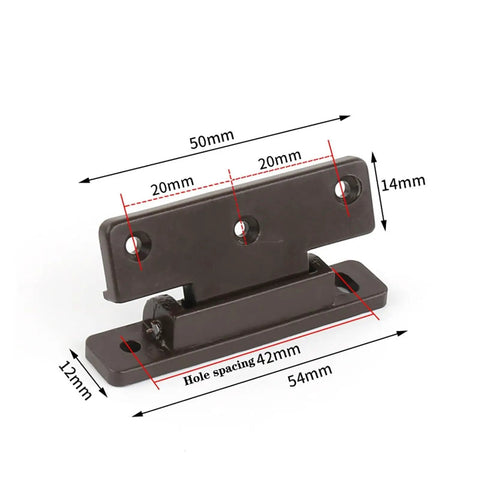 Front view of Hidden Flat Loaded Spring Hinge With No Slam Soft Close Damper For Wardrobe Cupboard Cabinet Doors, showing dimensions.