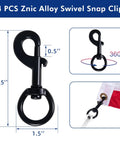 Flagpole Pro Grade Heavy Duty Hardware Repair Kit With 50 Ft Halyard Rope 3 Inch Gold Ball Topper 6 Inch Zinc Alloy Cleat Four Metal Swivel Snap Clips And Aluminum Flagpole Truck For 2 Inch Diameter Poles, 4 pcs swivel snap clips