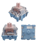 Gateron Melodic Switches 5 Pin 60GF Clicky Mechanical Keyboard Switches For MX Mechanical Keyboard Dual Rail Design With Stable Stem And Crisp Melodic Sound Factory Pre Lubed Pack Of 72, transparent blue switch