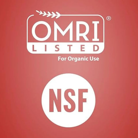 OMRI and NSF certification logos for Espresso Machine Cleaning Tablets 100 Count For Professional Barista Use Pro Grade Clean Coffee Oils