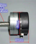 Side view of 12 To 24V DC Brushless Servo Motor With Built In Drive, 100 Line Encoder, PWM Speed Regulation, dimensions labeled.