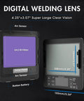 Flip Up 180 Degree Panorama Welding Helmet With True Color View Solar Powered Auto Darkening Hood lens details, digital display