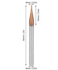 4-flute tungsten carbide end mill for woodworking, 4mm dia, 50mm overall length, 10mm blade length