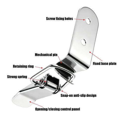 Diagram of Four Pack 90 Degree Toggle Latches With Spring Loaded Action For Drawers Toolboxes Cases and Chests with detailed parts