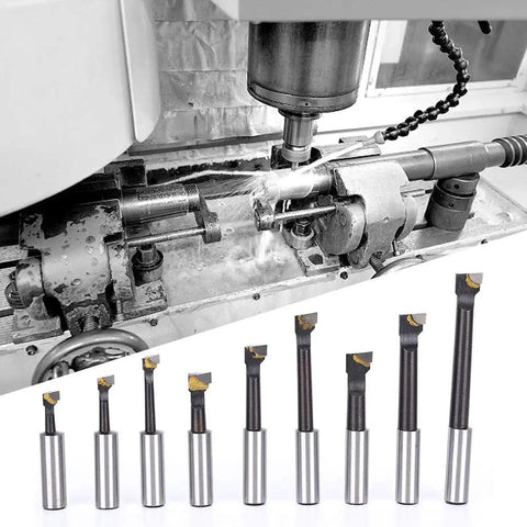 12mm F1 Type Boring Bar Set 9 Piece Pro Grade High Speed Steel Lathe Tools With Storage Base For Precision Internal Turning And Bore Machining On Metalworking Lathes on CNC lathe