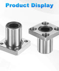LMK10UU Linear Ball Bearings 10mm Bore 19mm Outer Diameter 29mm Long 5mm Hole 4 Pack Sealed Double Sided Rubber Flange Rod Liners