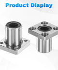 Rock Solid LMK10UU Linear Ball Bearings 10mm Bore 19mm OD in dual side sealed design, displayed from different angles.