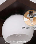 Lit Bath Wall Light With Three Flame Glass Lampshade G9 Cabinet Chandeliers showing G9 light source and glass lampshade.