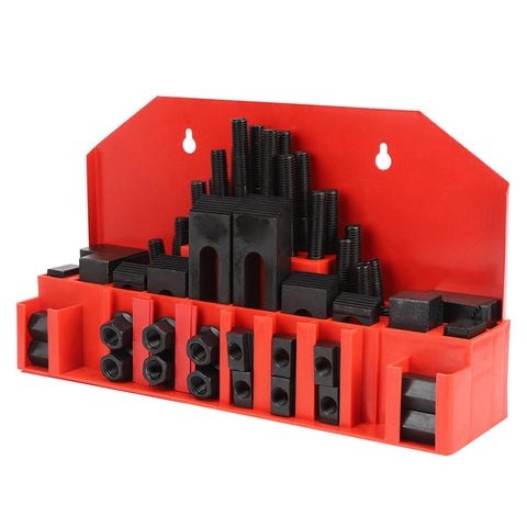 Heavy Duty T Slot Clamp Kit Press Plate for Milling Machines M10 Fit Lathe Mold Tool Versatile Clamping in red organizer