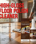 No Sweat Wood Floor Restorer Without Sanding For Hardwood And Laminate delivers a glossy finish using 150ml bottle, applied with a mop.