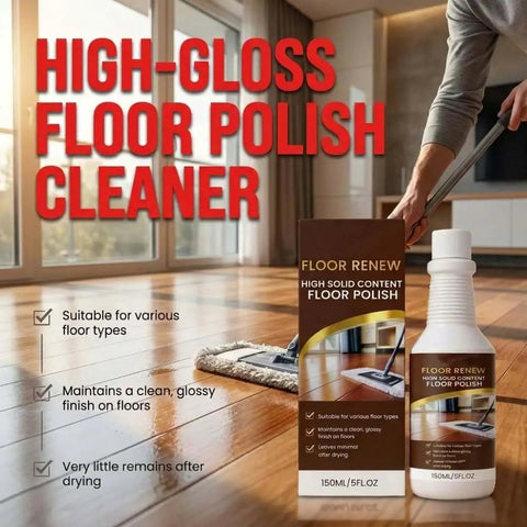 No Sweat Wood Floor Restorer Without Sanding For Hardwood And Laminate delivers a glossy finish using 150ml bottle, applied with a mop.