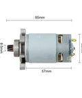 Heavy Duty 21V Reciprocating Saw Motor Replacement Featuring Eight Tooth Gear Drive And Solid Copper Windings side view with dimensions