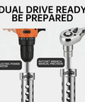 Electric drill and ratchet wrench using Heavy Duty Built Tough Trailer Jack Drill Adapter With Universal Fit
