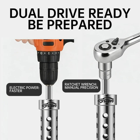 Electric drill and ratchet wrench using Heavy Duty Built Tough Trailer Jack Drill Adapter With Universal Fit