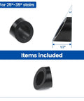 10 Pack Black Beveled Cable Railing Washers, 25, 30, and 35 Degree Angled, T316 Stainless Steel, Fits 1/8 Inch, 5/32 Inch Cable Railing Hardware Kit CR60
