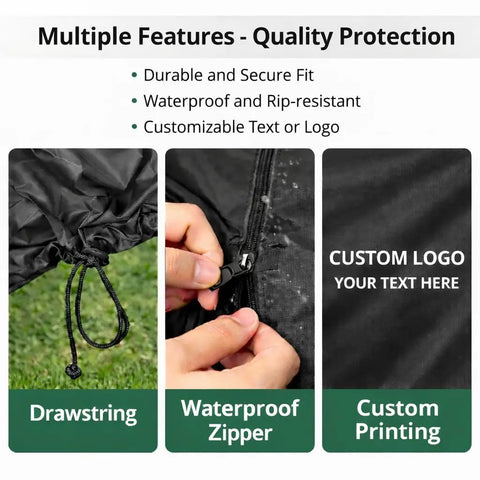 Custom Fit Dust Protection Cover For Equipment And Furniture Made To Measure Protective Cover With Personalized Text Or Logo Keeps Your Gear Clean In Workshops Garages Studios And Home Workspaces featuring waterproof zipper, drawstring, and custom logo printing