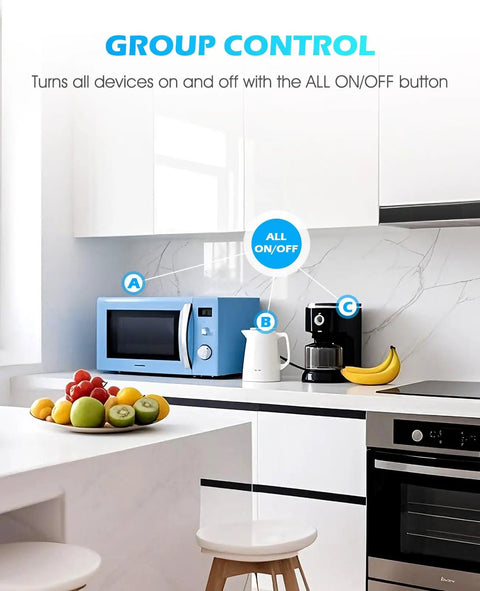 Kitchen with Wireless Remote Control Outlet for Christmas Lights, Mini Remote Light Switch 10A 1200W, Long Range Up To 130 Ft.