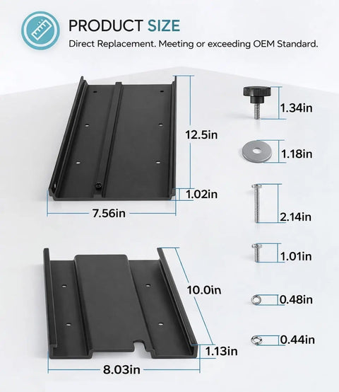 MKA 16 03 Quick Release Bracket Heavy Duty Replacement For Trolling Motors dimensions and components shown