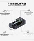 This Mini Aluminum Alloy Bench Vise Is A Compact Clamp Perfect For Jewelry Making And Precision Crafts showing a 5.1-inch lightweight portable tool.
