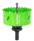 HLOFIZI 3-1/2 in carbide grit hole saw with 1-1/2 in depth and pilot bit, green housing