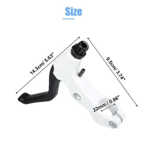 Universal 22mm Aluminum Alloy Bicycle Brake Lever Set For Road And Mountain Bikes, showing size dimensions